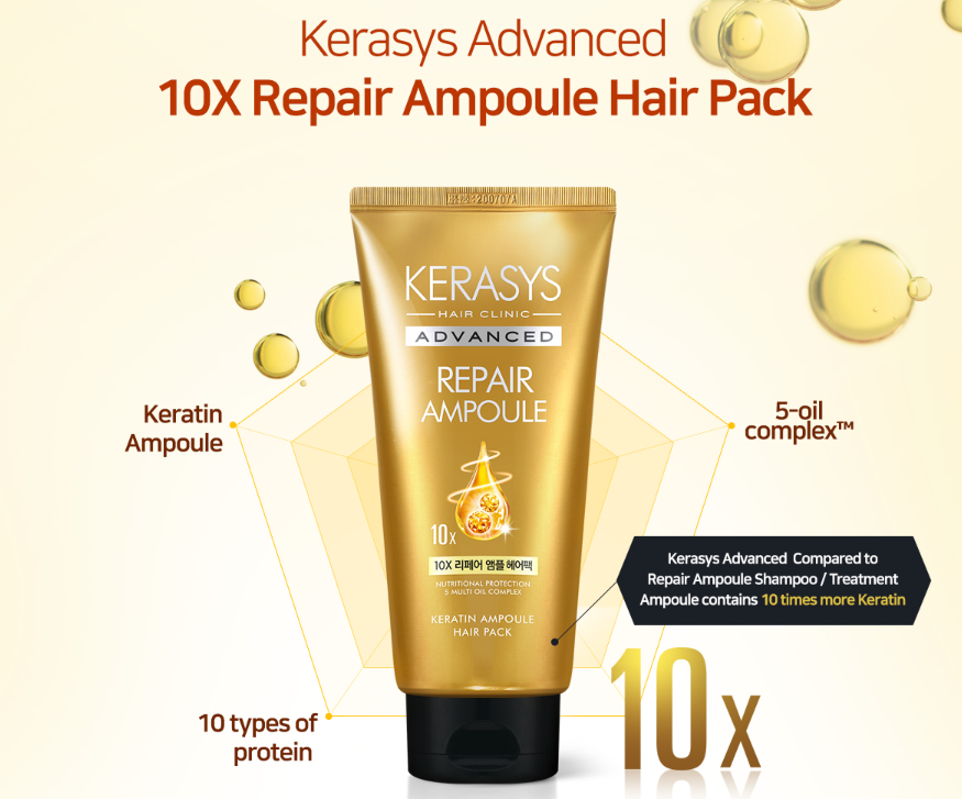 (Kerasys) Advanced 10X Repair Ampoule Hair Pack 300ml - Basic