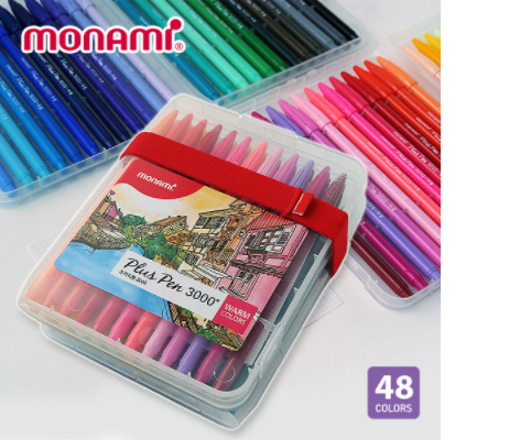 (Monami) Plus Pen 3000 (fiber tip pen) - 48 Set