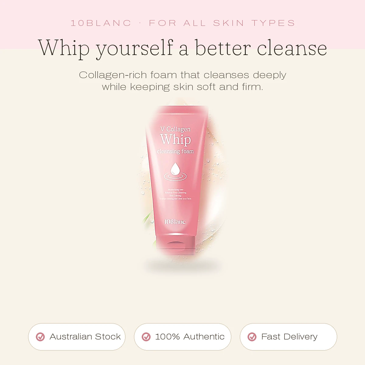(10BLANC) V Collagen Whip Cleansing Foam 120ml