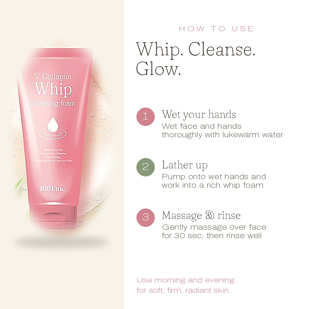(10BLANC) V Collagen Whip Cleansing Foam 120ml
