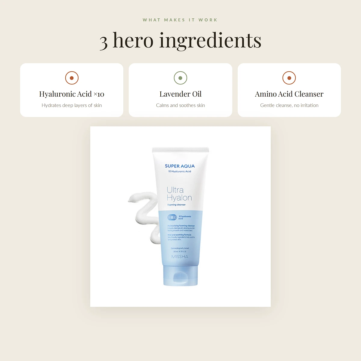 (MISSHA) Super Aqua Ultra Hyalon Foaming Cleanser 200ml