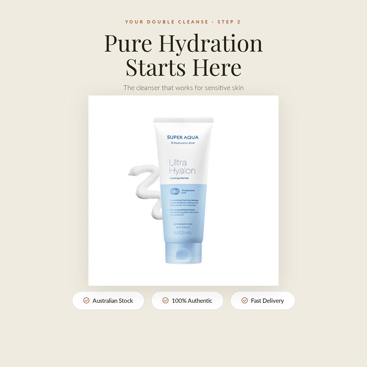(MISSHA) Super Aqua Ultra Hyalon Foaming Cleanser 200ml
