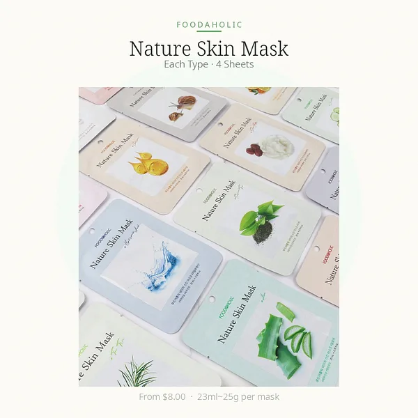 (Foodaholic) Nature Skin Mask (Each Type with 4 Sheets)