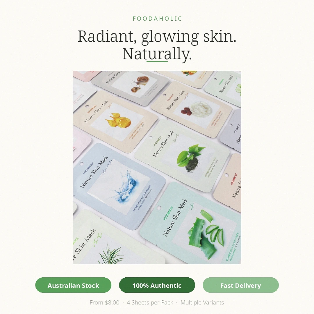 (Foodaholic) Nature Skin Mask (Each Type with 4 Sheets)