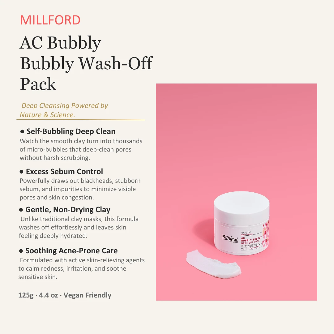 (Millford) AC Bubbly Bubbly Wash-Off Pack 125g
