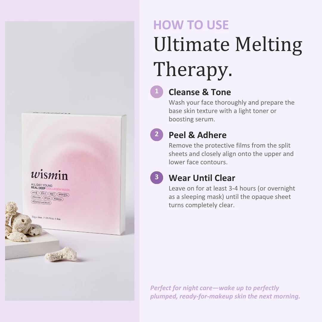 (WISMIN) All Day Young Real Deep Collagen Mask 1 Pack(4sheets)