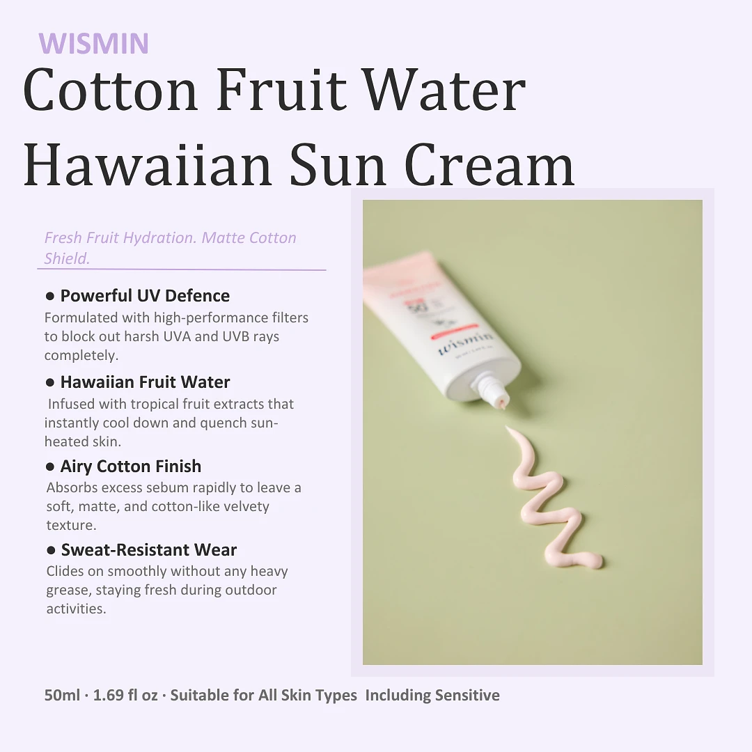 (WISMIN) Cotton Fruit Water Hawaiian Sun Cream 50ml
