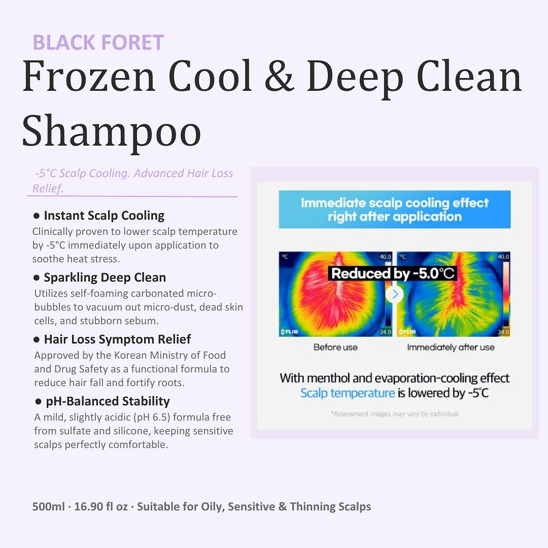 (BLACK FORET) Frozen Cool & Deep Clean Shampoo 500ml
