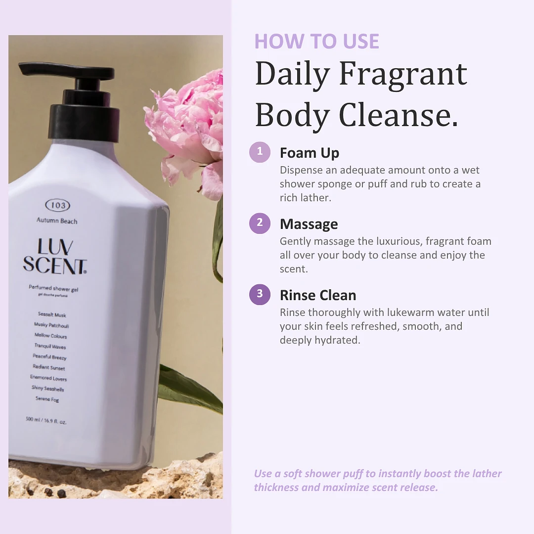 (LUVSCENT) Autumn Beach Sea Salt Musk Body Wash 500ml