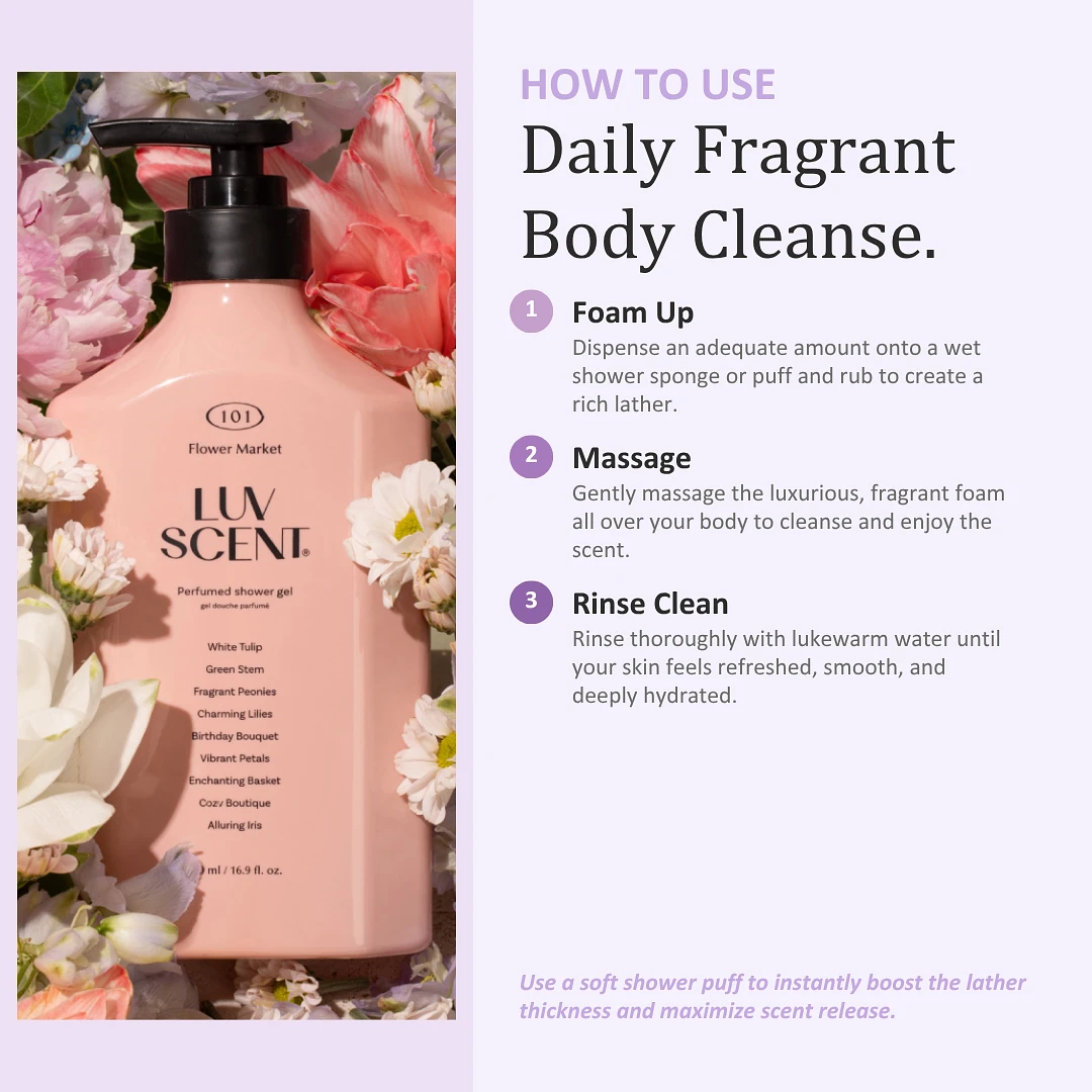 (LUVSCENT) Flower Market White Tulip Body Wash 500ml
