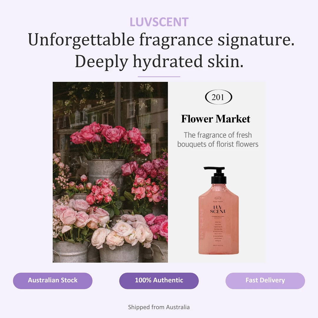 (LUVSCENT) Flower Market White Tulip Scrub Body Wash 500ml