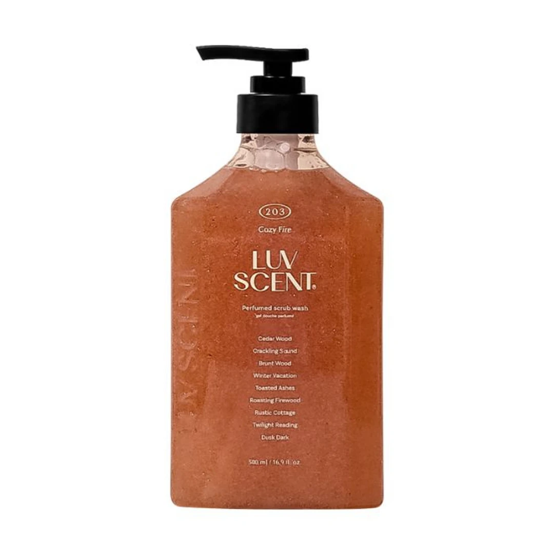 (LUVSCENT) Cozy Fire Cedarwood Scrub Body Wash 500ml