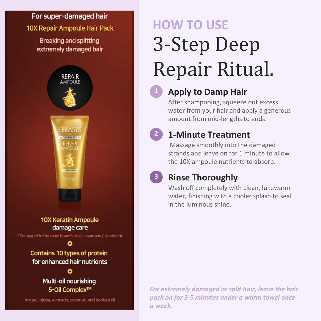 (Kerasys) Advanced 10X Repair Ampoule Hair Pack 300ml - Basic