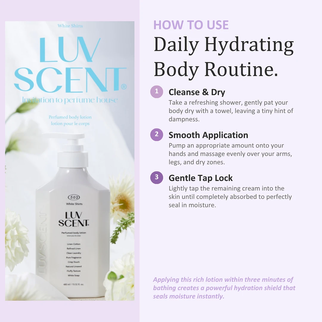 (LUVSCENT) White Shirts Linen Cotten Perfumed Body Lotion 400ml
