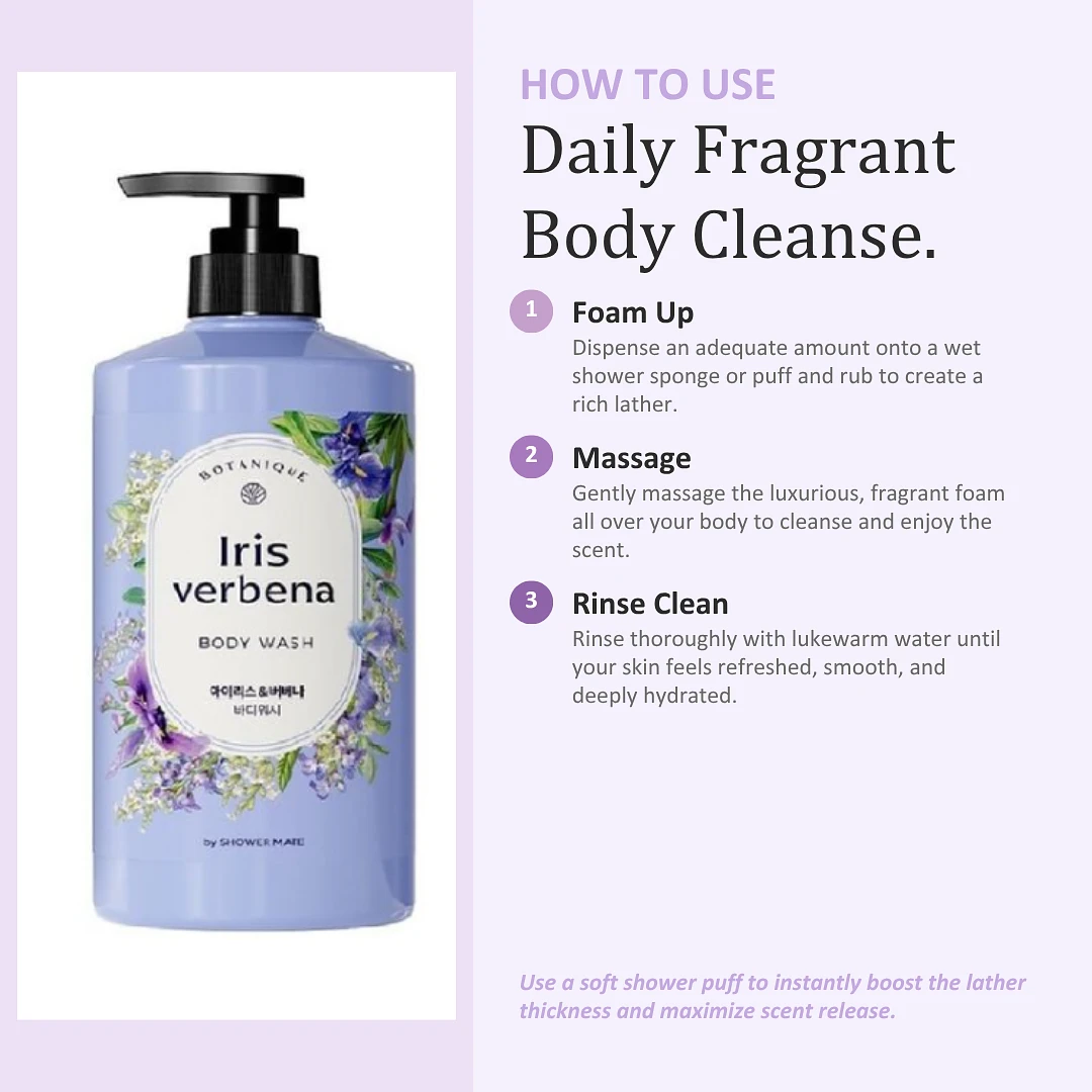 (Shower Mate) Botanique body wash 800ml (Iris Verbena)