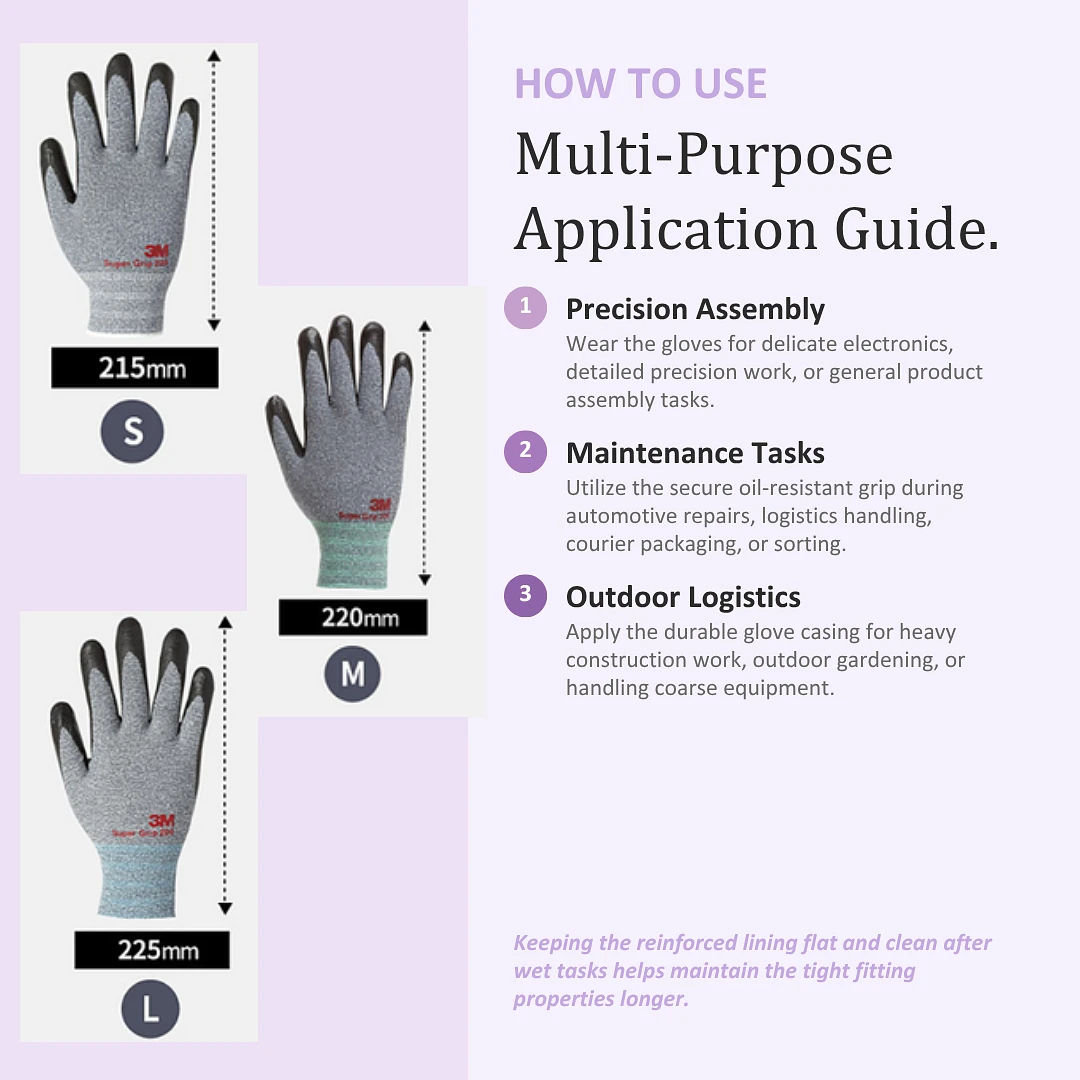 (3M) Super Grip 200 gloves - Large