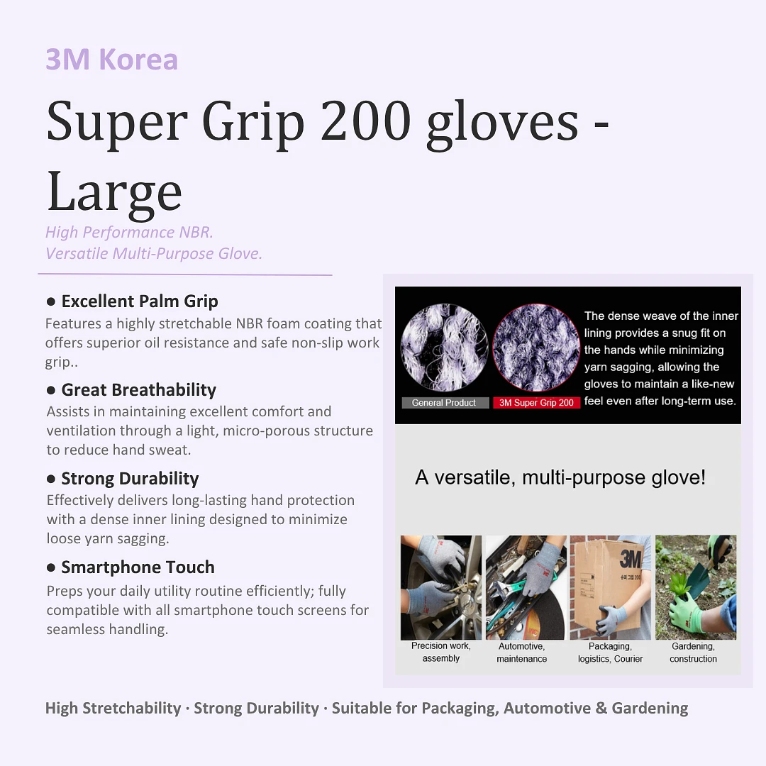 (3M) Super Grip 200 gloves - Large