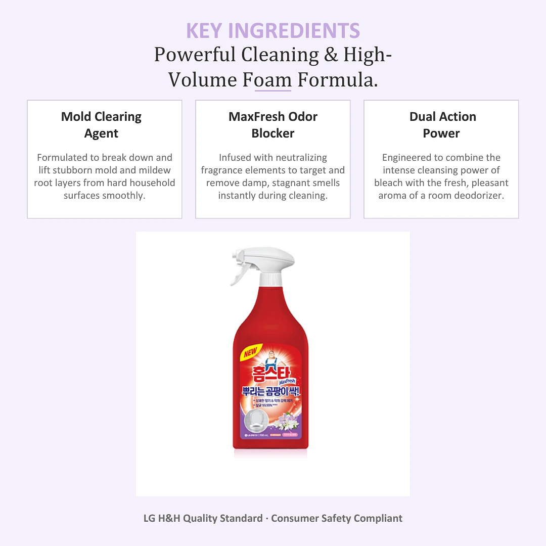 (HomeStar) MaxFresh Mold & Mildew Removal Spray 900 ml