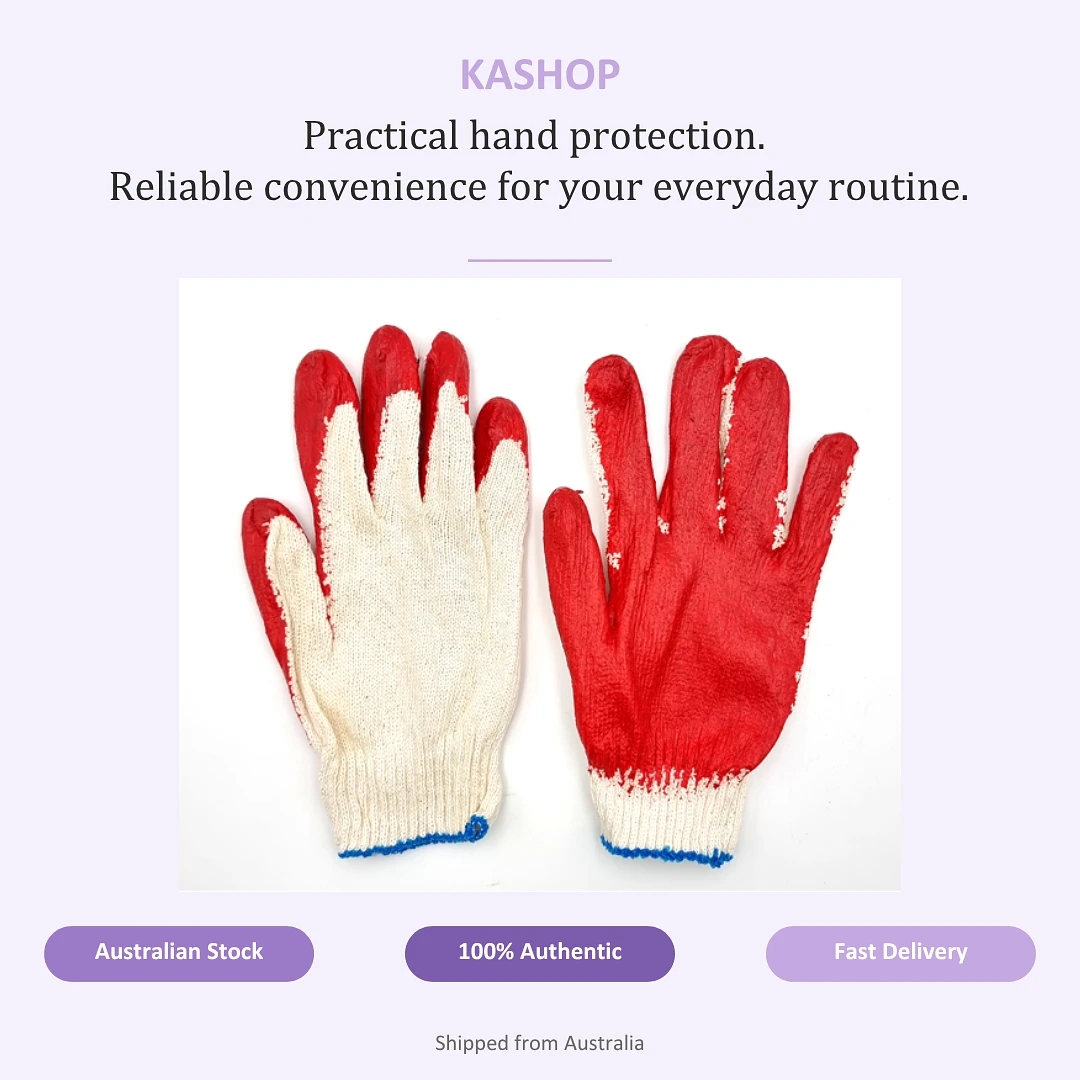Latex Half-Coated Gloves (10 pairs )