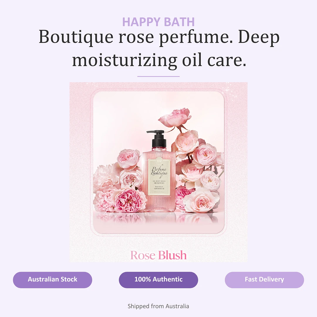 (HappyBath) Perfume Boutique Oil Body Wash [Rose Blush] - 500ml