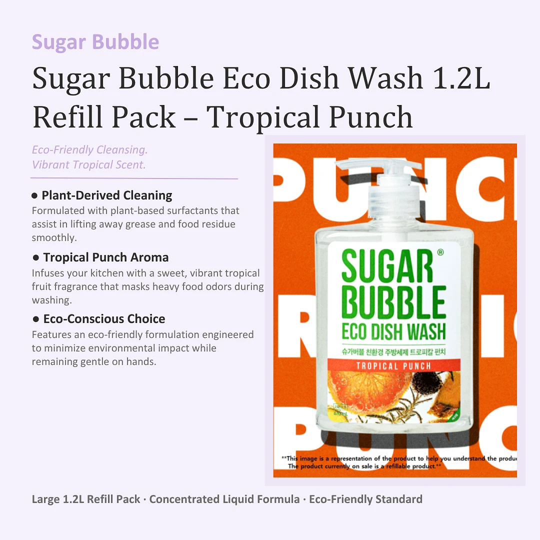 Sugar Bubble Eco Dish Wash 1.2L Refill Pack – Tropical Punch