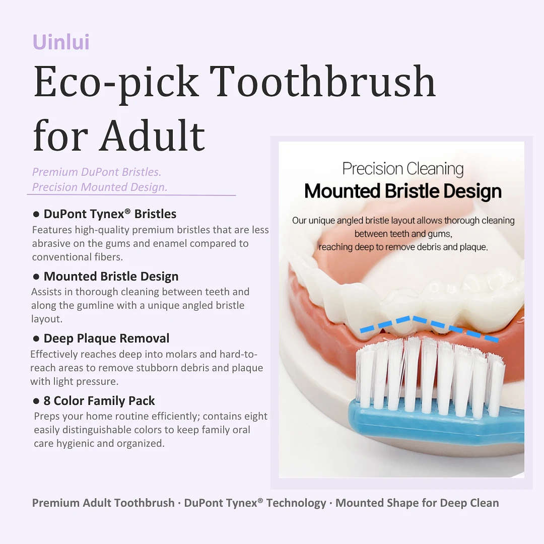 (Uinlui) Eco-pick toothbrush 8P for Adult