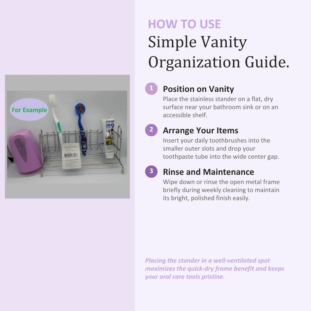 Stainless Toothbrush & Toothpaste Stander