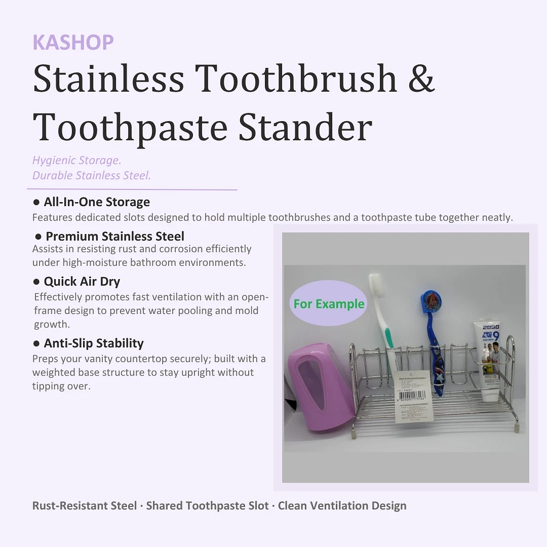 Stainless Toothbrush & Toothpaste Stander