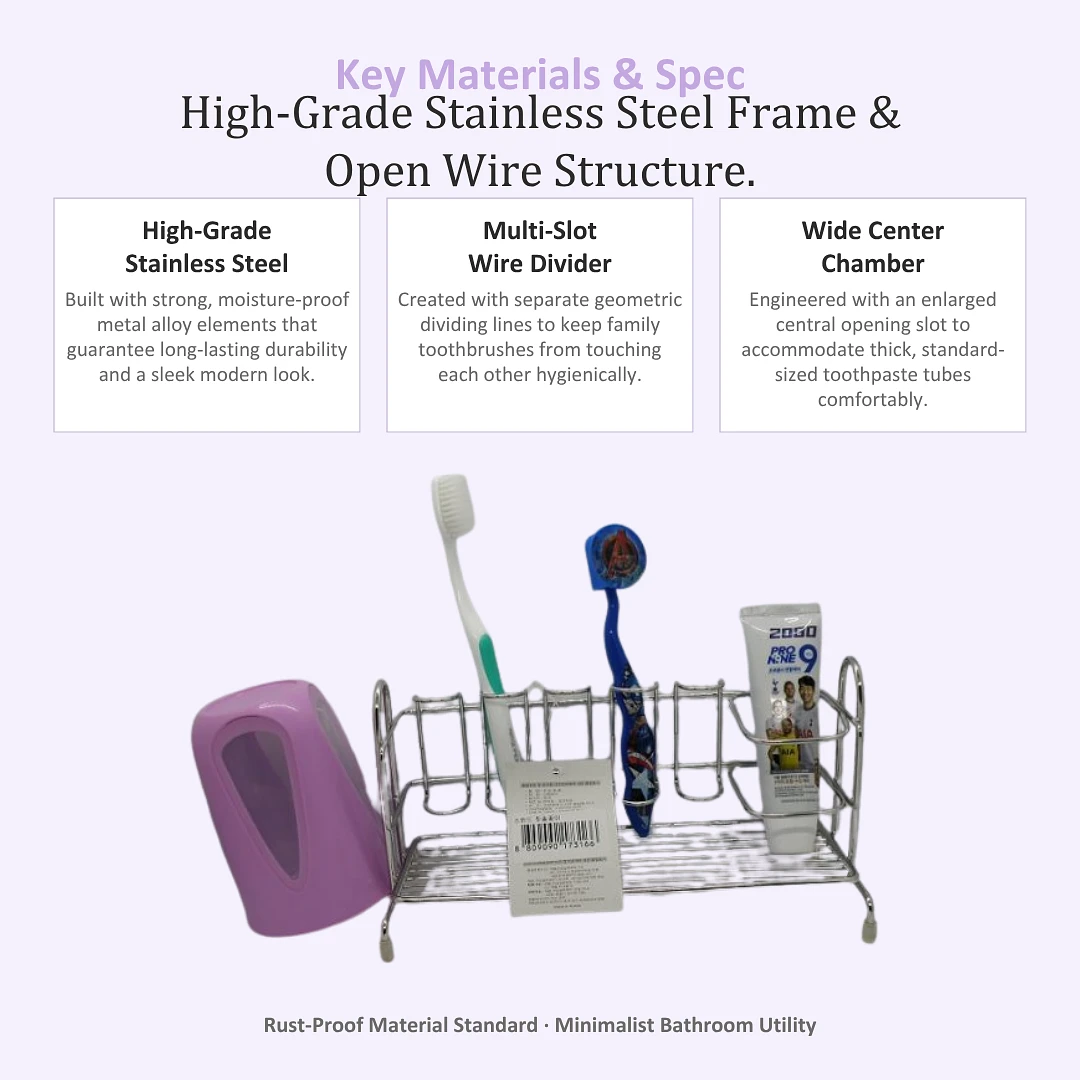Stainless Toothbrush & Toothpaste Stander