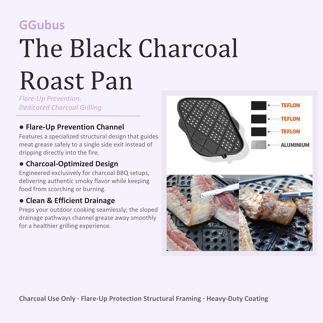(GGubus) the Black Charcoal Roast Pan