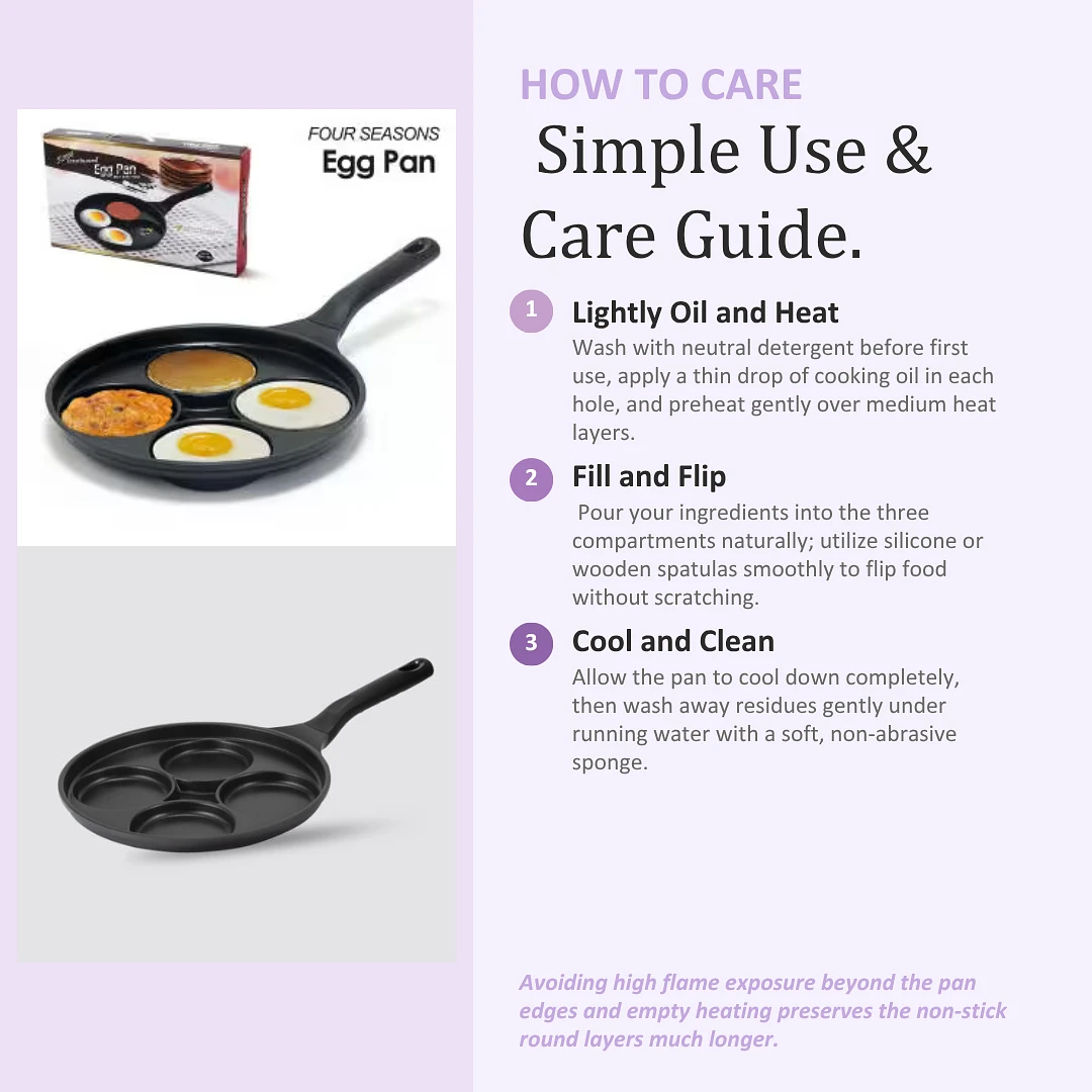 (Four Seasons) 4-Hole Egg Pan – Induction Compatible