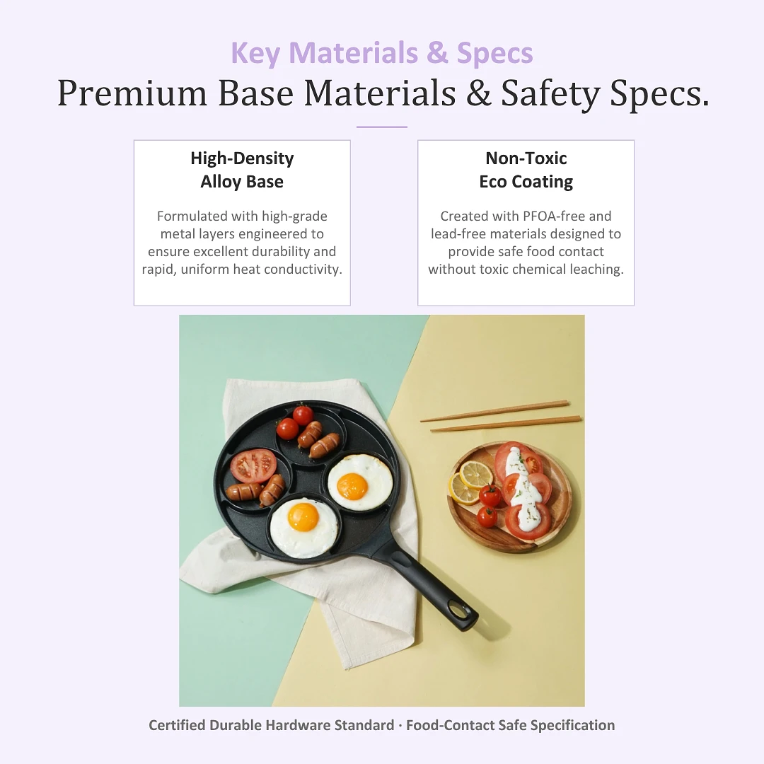 (Four Seasons) 4-Hole Egg Pan – Induction Compatible