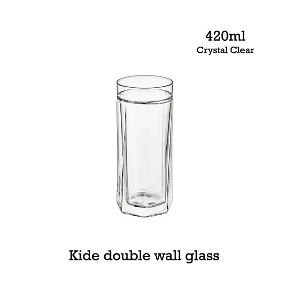 (Fiirn-Kide) Double Wall Glass 420ml- Crystal Clear
