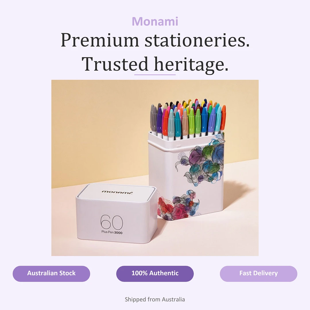 (Monami) Plus Pen 3000 Fiber Tip Fineliner (60 Set)