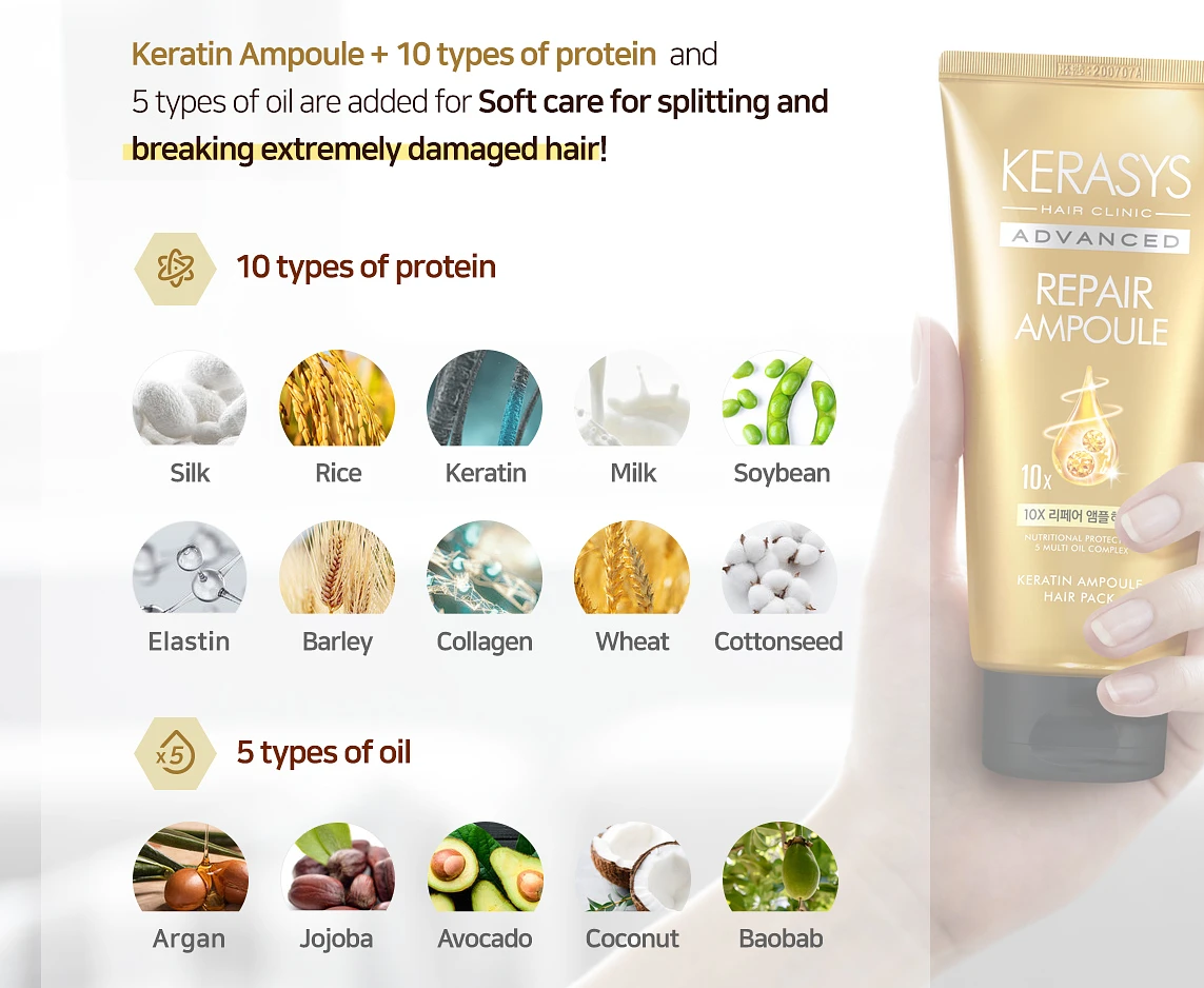 Kerasys Advanced 10X Repair Ampoule Hair Pack 300ml - Basic