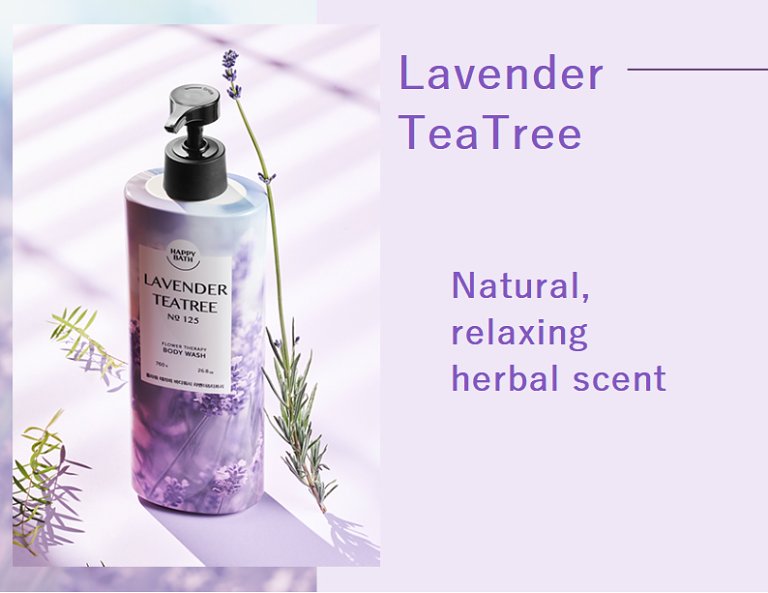 HappyBath Flower Therapy Body Wash 760g (Lavender Teatree)