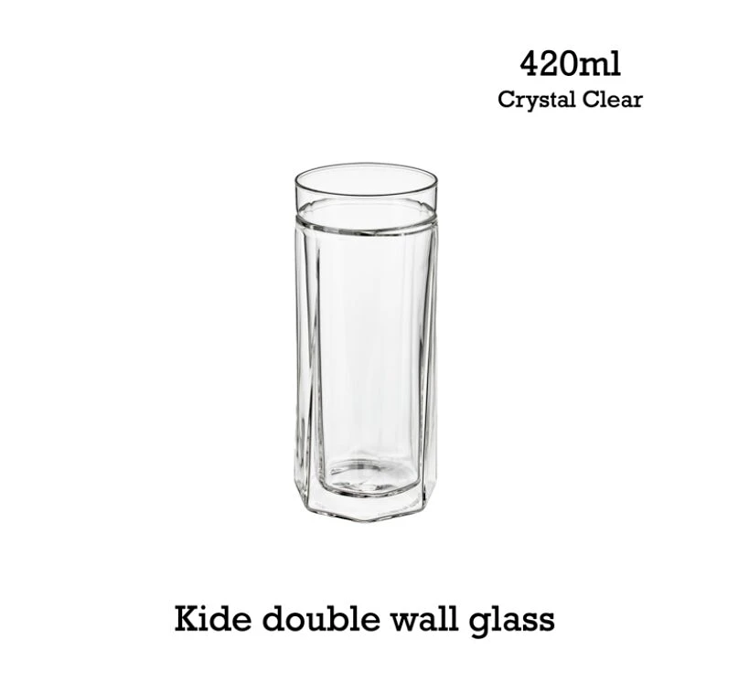 Fiirn-Kide Double Wall Glass 420ml- Crystal Clear