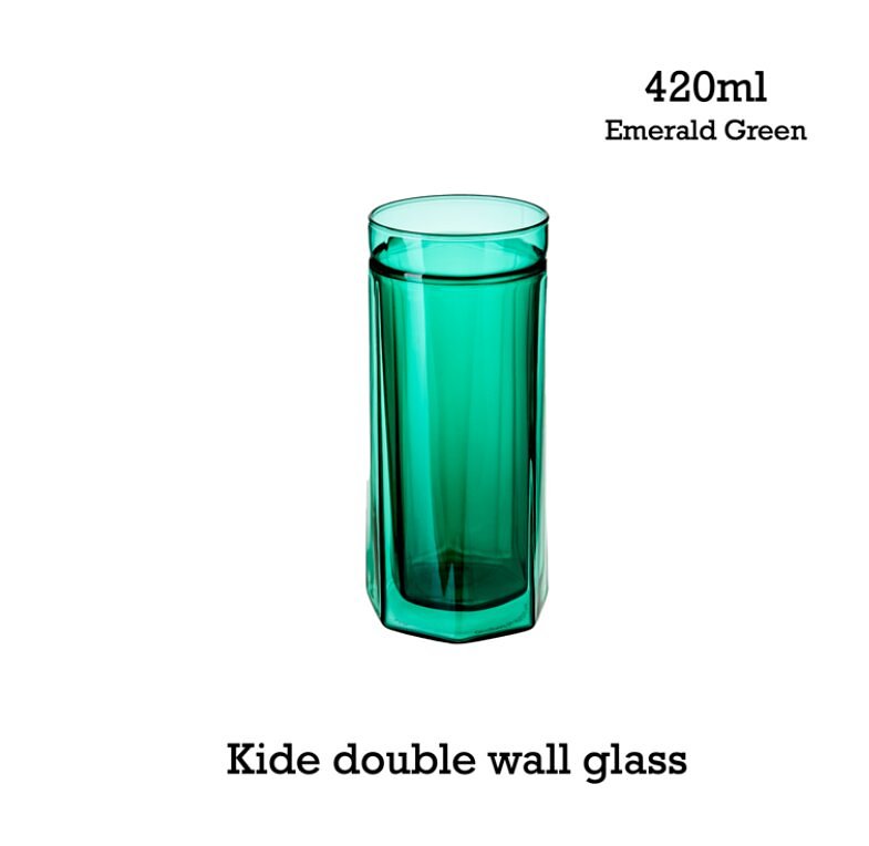 Fiirn-Kide Double Wall Glass 420ml - Emerald Green