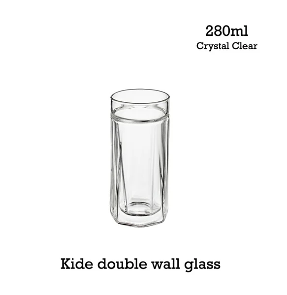 Fiirn-Kide Double Wall Glass 280ml -Crystal clear
