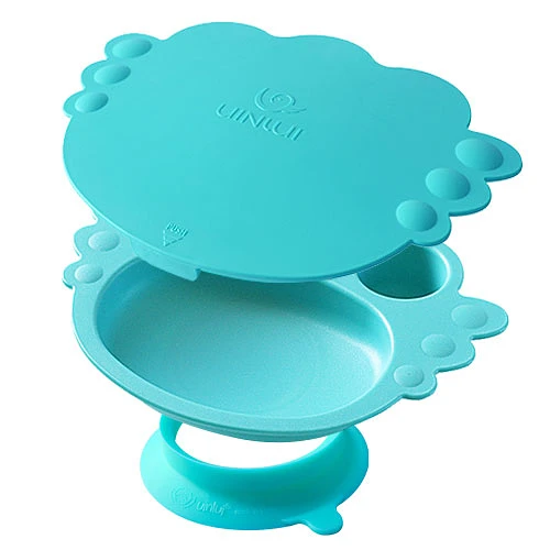 Uinlui Suction angel tray set (Aqua blue)