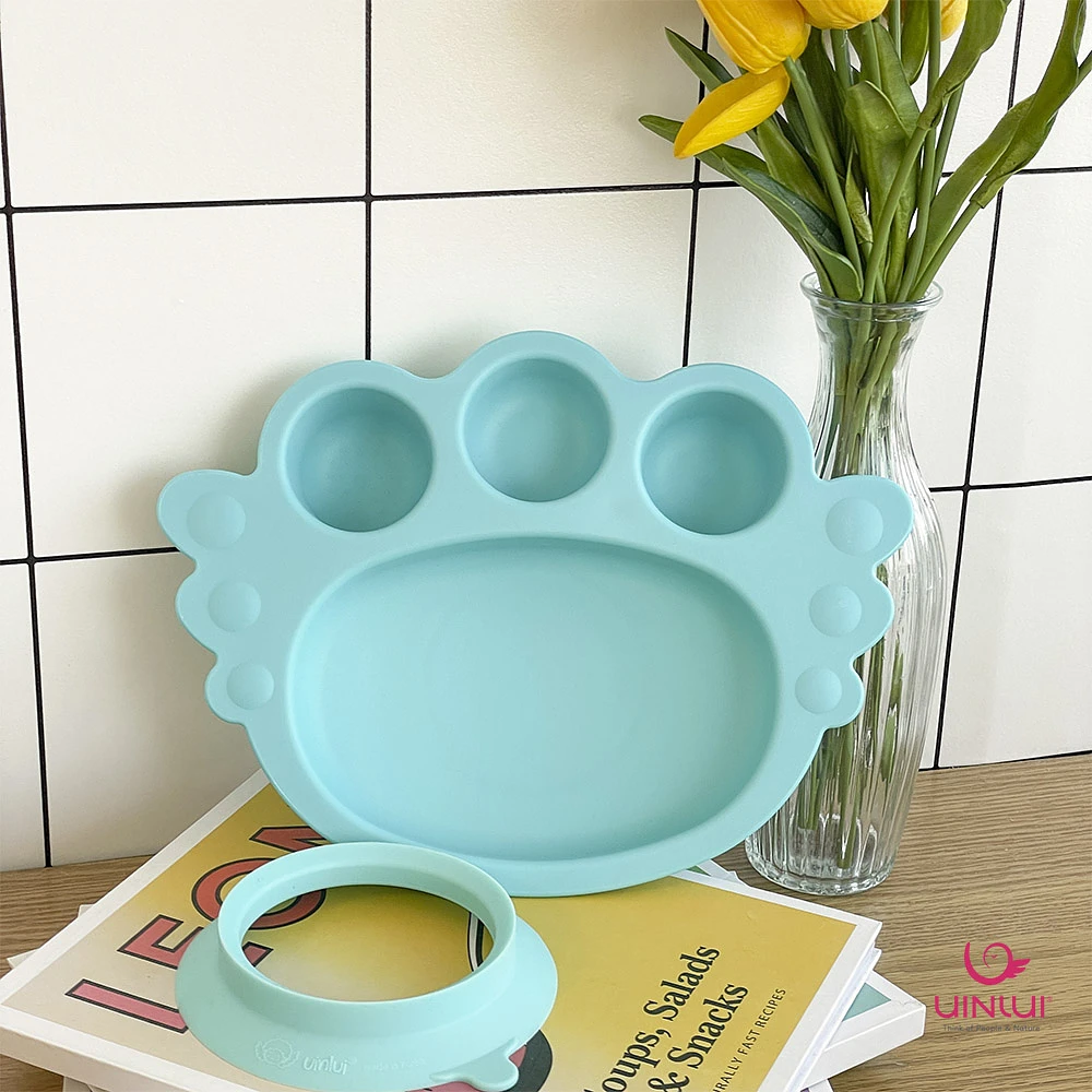 Uinlui Suction angel tray set (Aqua blue)