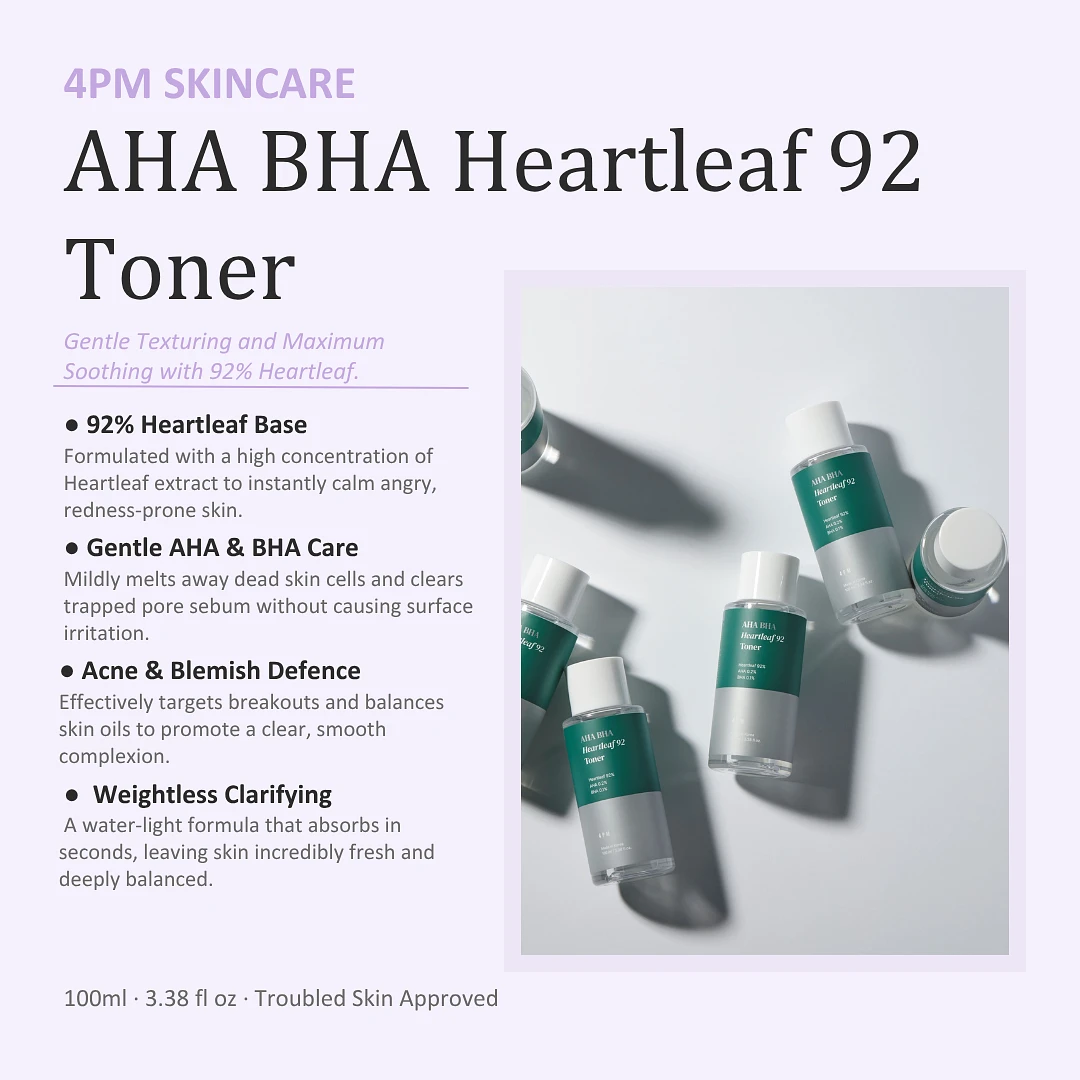 (4PM) AHA BHA Heartleaf 92 Toner 100ml