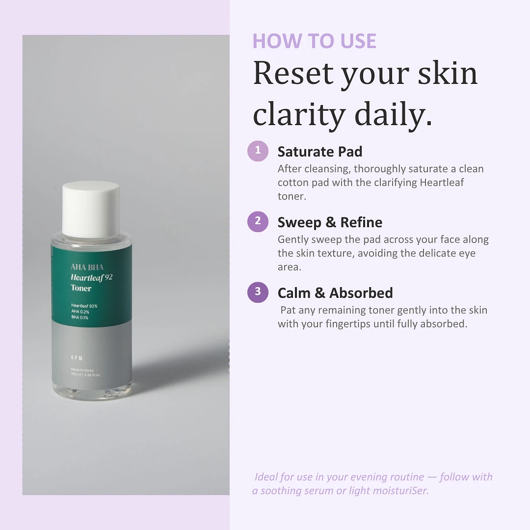 (4PM) AHA BHA Heartleaf 92 Toner 100ml