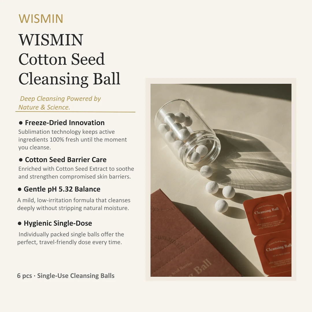 (WISMIN) Cotton Seed Barrier Cleansing Ball 6pcs