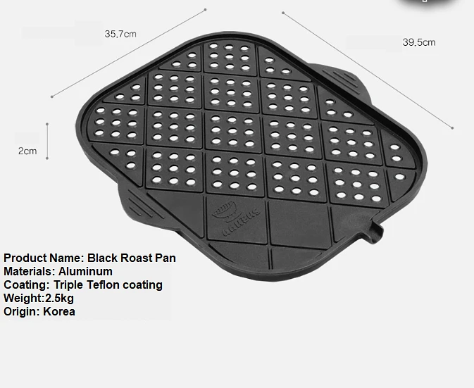 GGubus the Black Charcoal Roast Pan