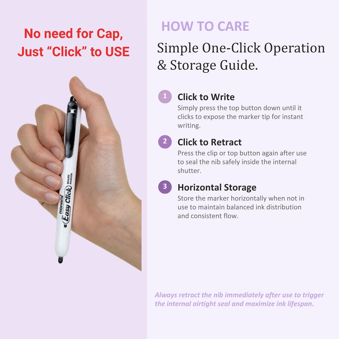 (Monami) EasyClick Board Marker Set -12 Colours