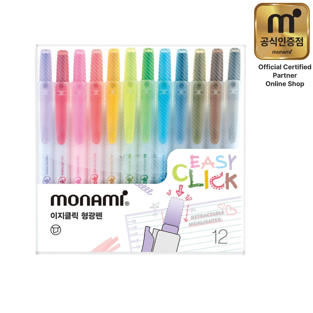 (Monami) EasyClick Highlighter Set -12 Colours