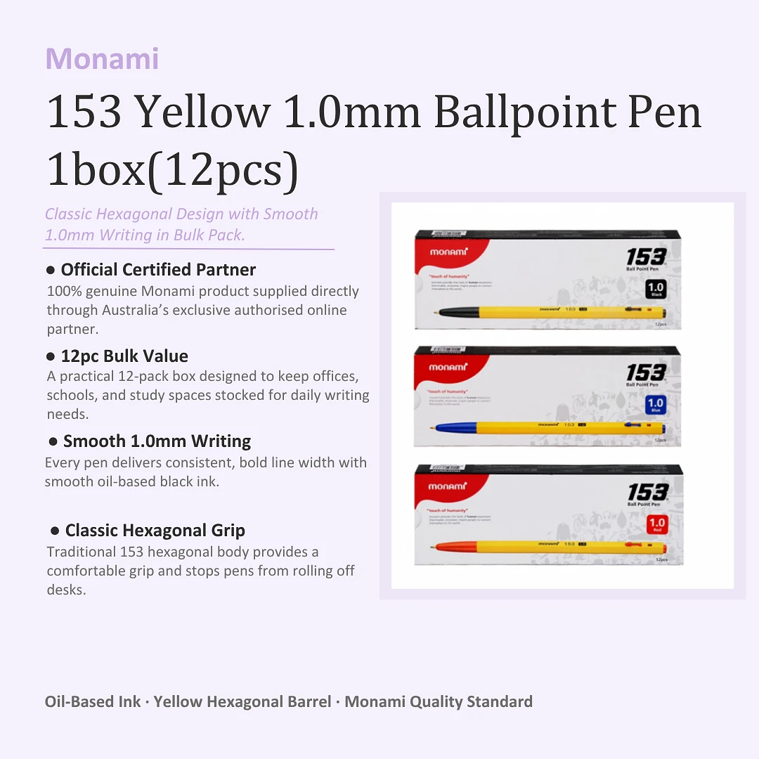 (Monami) 153 Yellow 1.0mm pen 1box(12pcs)