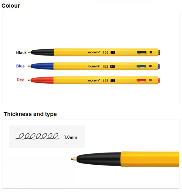 Monami 153 Yellow 1.0mm pen – 1pc