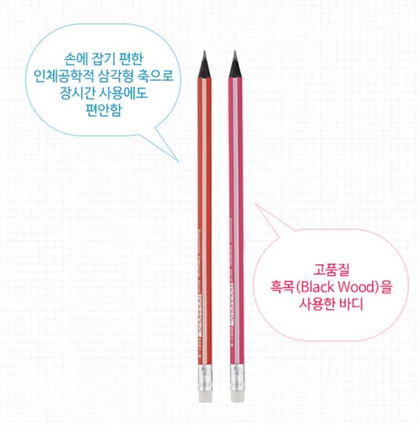 Bauhaus Triangle Eraser Pencil Set(6pcs)